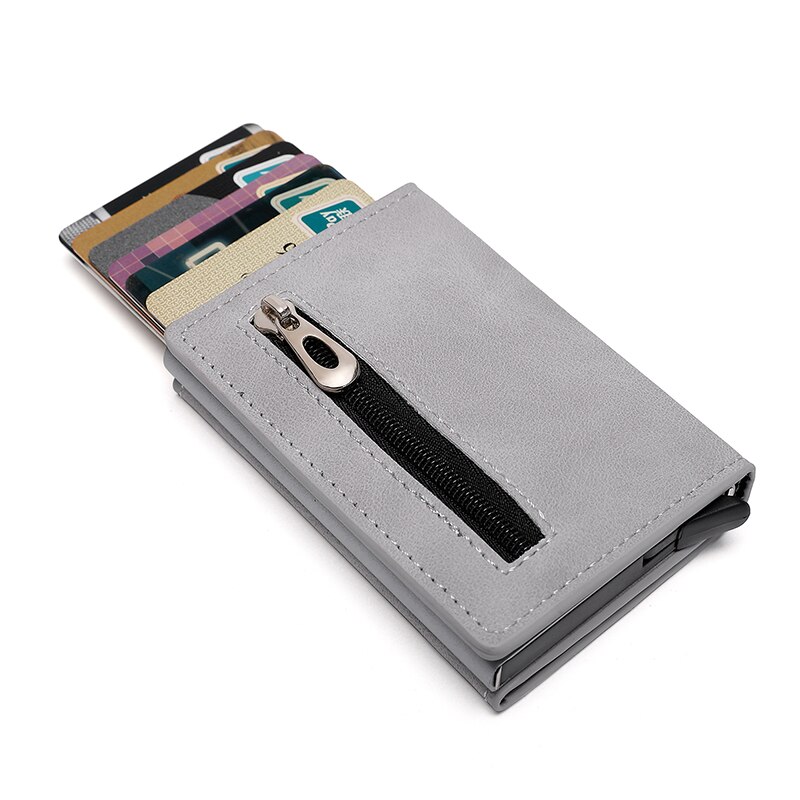 WALLET Aluminum Wallet With PU Leather And Zipper V2.0 - Light Grey