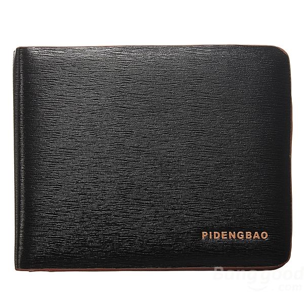 Bi Fold PU Leather Wallet  - Black/Orange