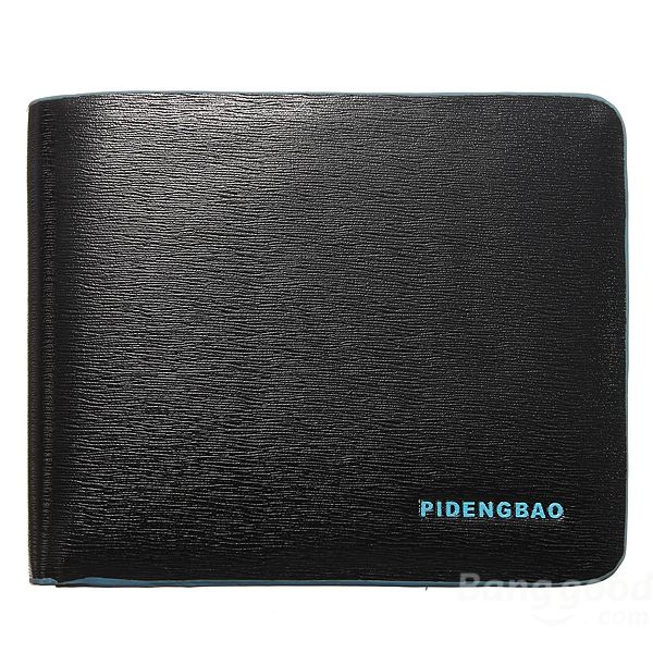 WALLET Bi Fold PU Leather Wallet  - Black/Blue
