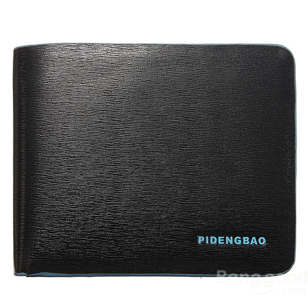 Bi Fold PU Leather Wallet  - Black/Blue
