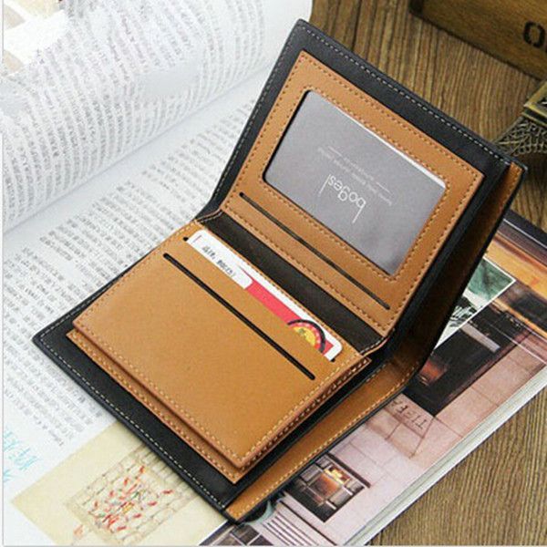 WALLET Bi Fold PU Leather Wallet  - Black/Strips