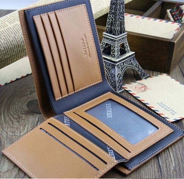 WALLET Bi Fold PU Leather Wallet  - Brown/Strips