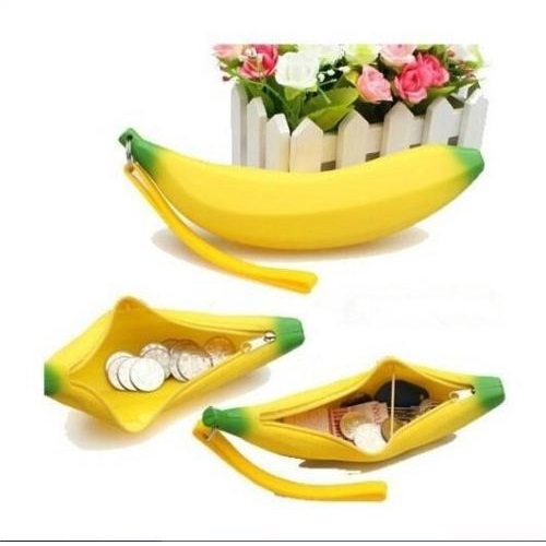 Silicone Banana Coin Wallet - Yellow