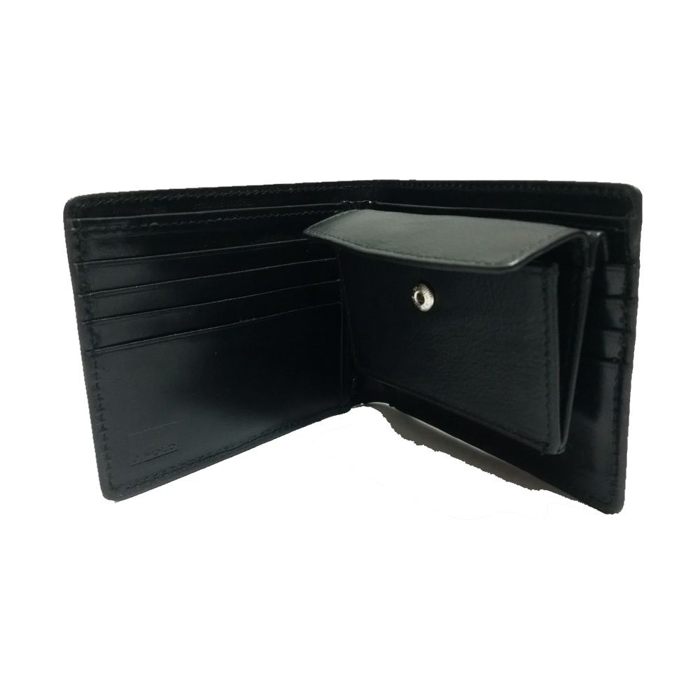 MUNDI Men's Leather Passcase Wallet With Removable Coin Pouch - Black