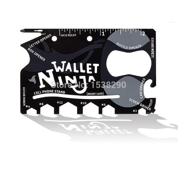 WALLET Wallet Ninja 18 in 1 Multi Credit Card Tools  - Black