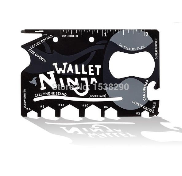 WALLET כרטיס מולטי טול 18 ב 1 - שחור