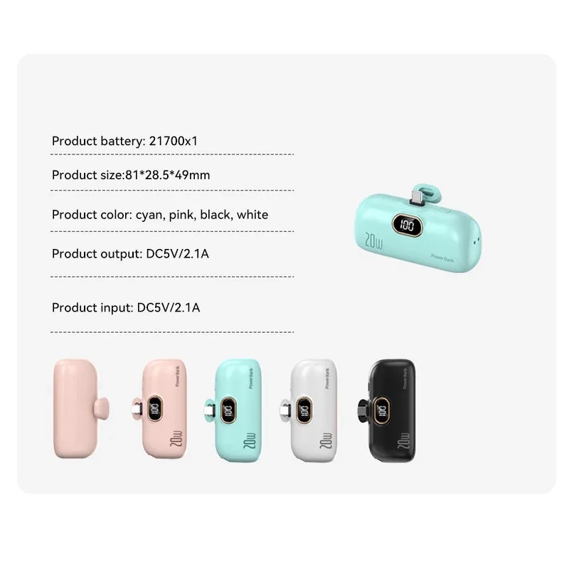 WALLET Mini Capsule Power Bank Type-C 30000mAh - Black