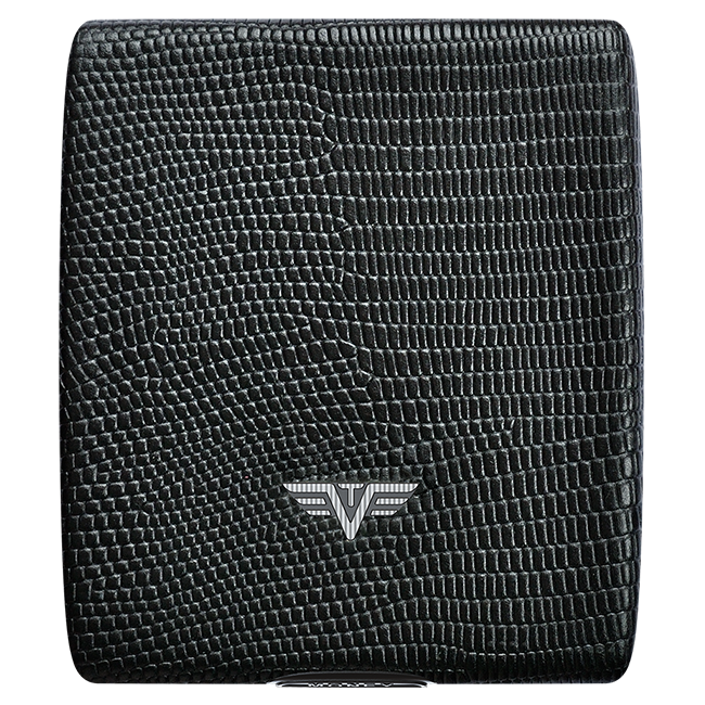 TRU VIRTU Aluminum Wallet Beluga - Money & Cards - Leather Line - Black Iguana