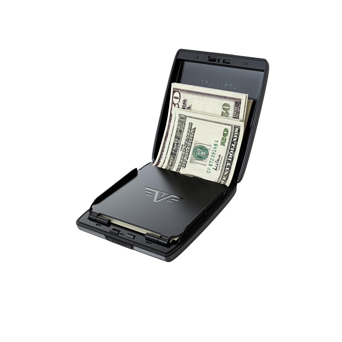 TRU VIRTU Aluminum Wallet Beluga - Money & Cards - Leather Line - Nappa Black