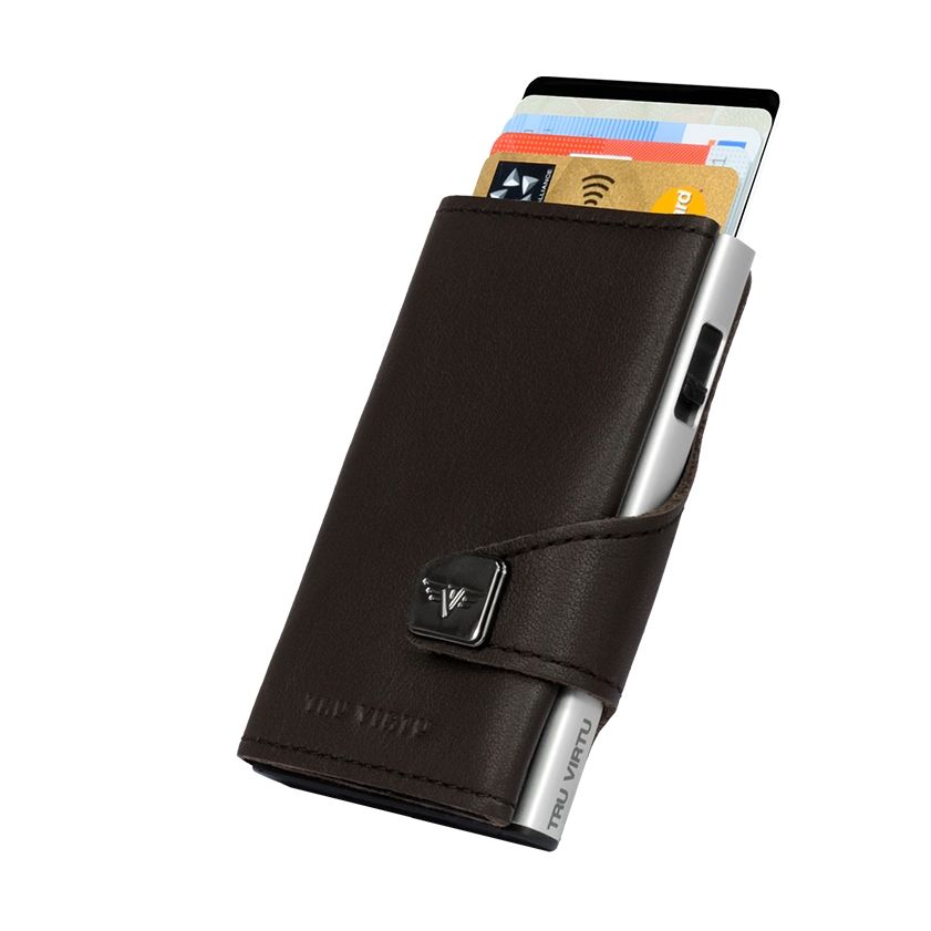 TRU VIRTU Click n Slide Wallet - Nappa Brown