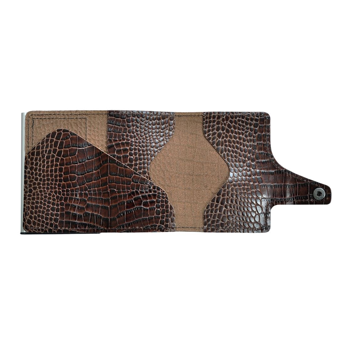 TRU VIRTU Click n Slide Wallet - Croco Brown