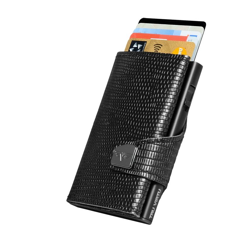 TRU VIRTU Click n Slide Wallet - Black Iguana