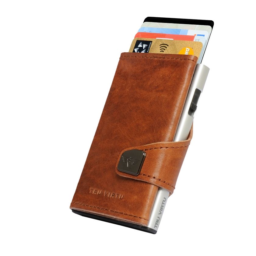 TRU VIRTU Click n Slide Wallet - Natural Brown