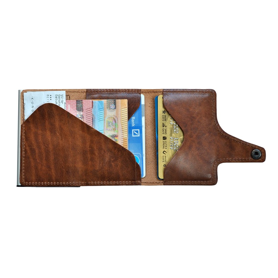 TRU VIRTU Click n Slide Wallet - Natural Brown