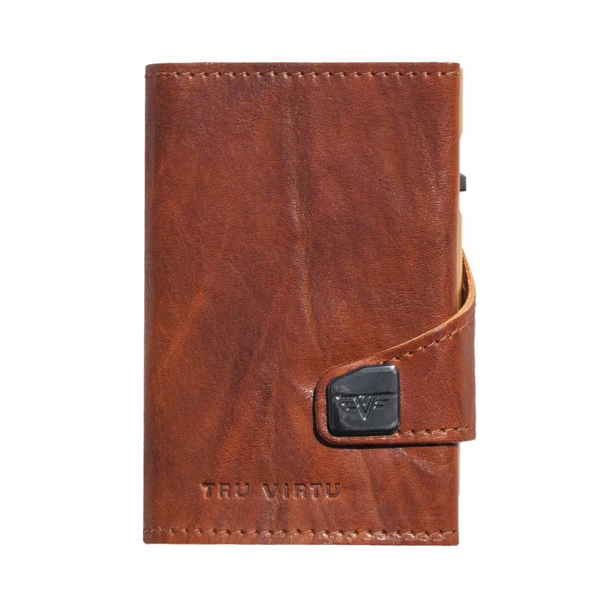 TRU VIRTU Click n Slide Wallet - Caramba Brown / Gold