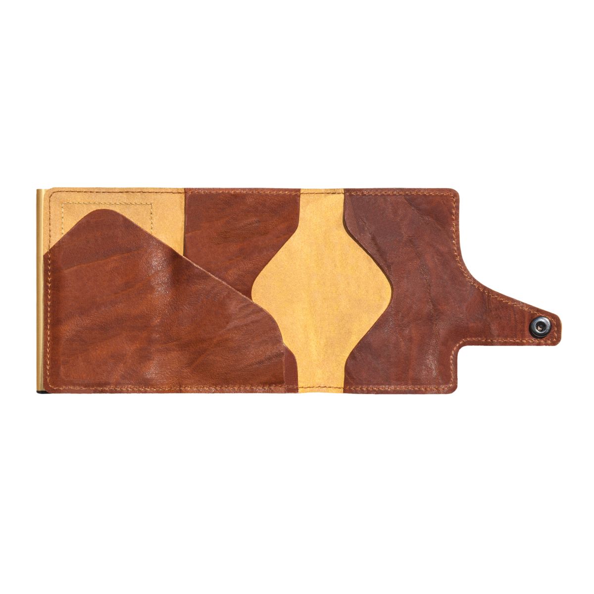 TRU VIRTU Click n Slide Wallet - Caramba Brown / Gold