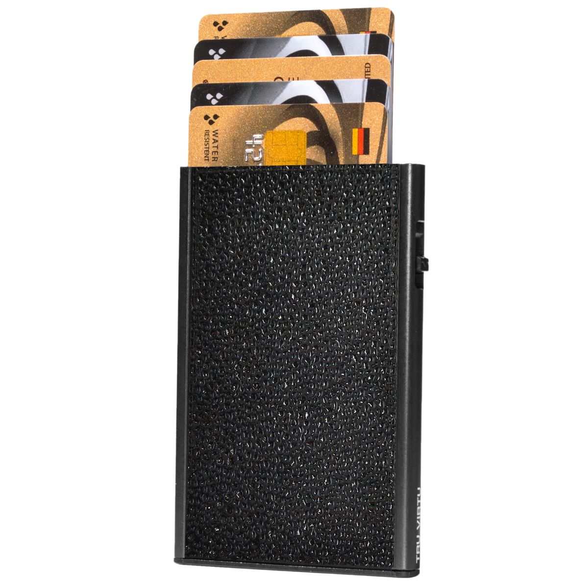 TRU VIRTU Card Case Click n Slide Wallet - Sting Ray Black