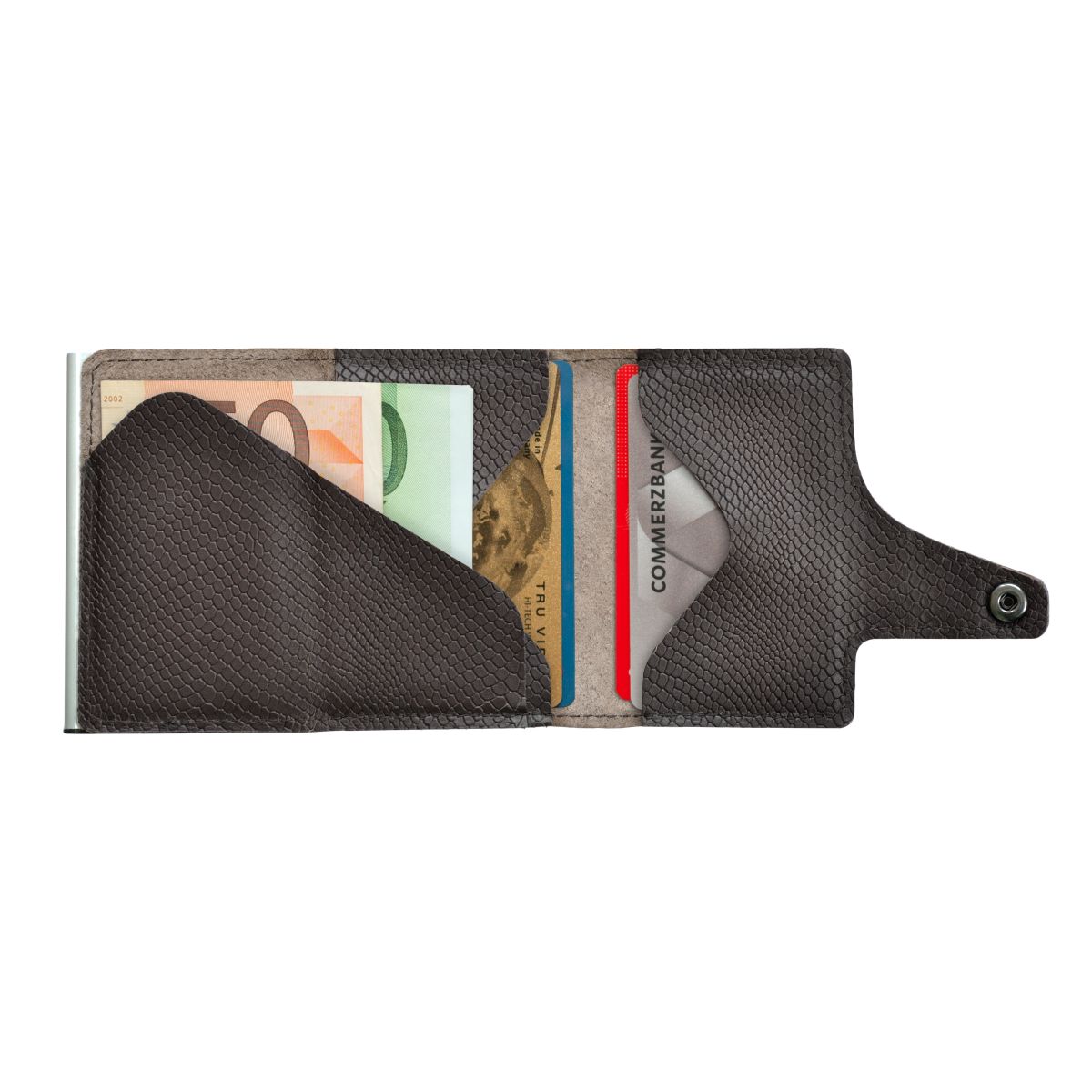 TRU VIRTU Click n Slide Wallet - Cobra Dark Brown