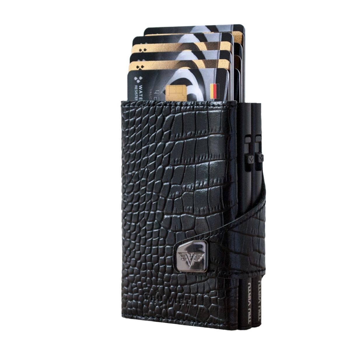 Click n Slide Double Wallet - Croco Black