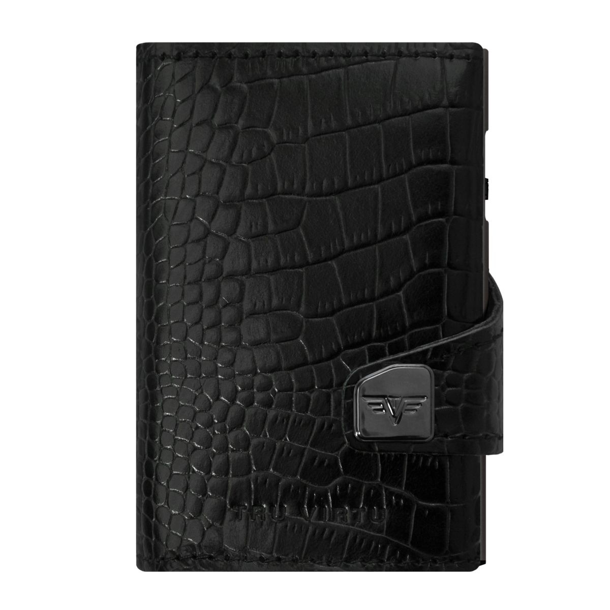 TRU VIRTU Click n Slide Double Wallet - Croco Black