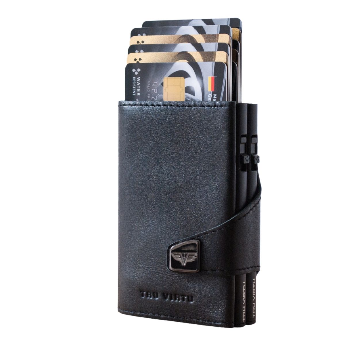 TRU VIRTU Click n Slide Double Wallet - Nappa Black