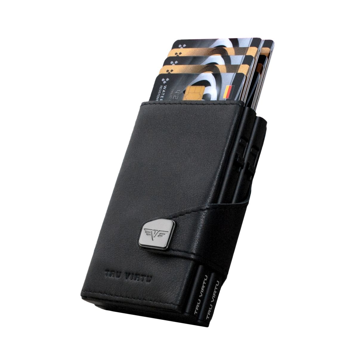 TRU VIRTU Click n Slide Double Wallet - Nappa Black