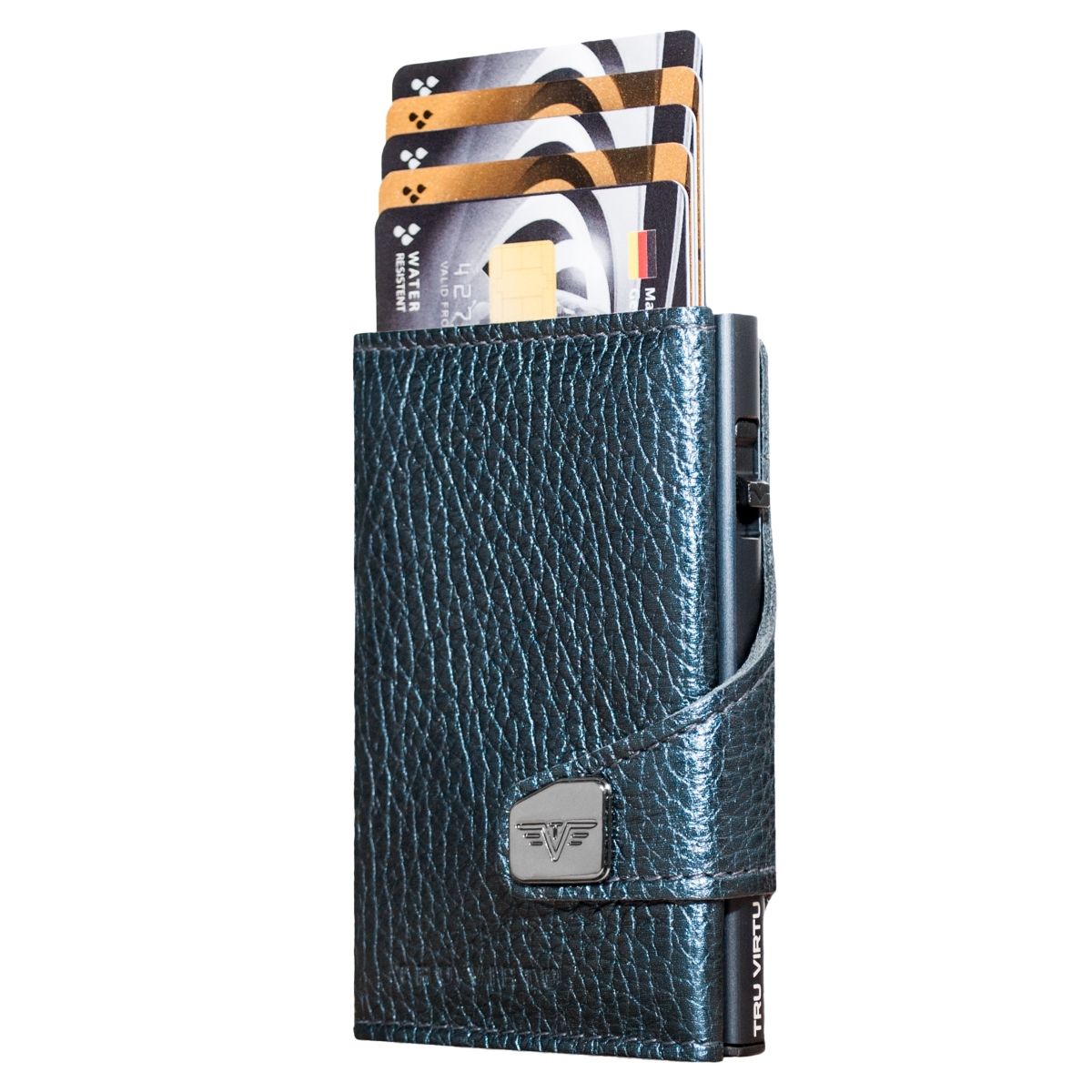 TRU VIRTU Click n Slide Wallet - Navy Metallic Titan