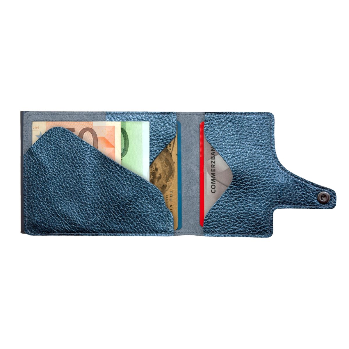 TRU VIRTU Click n Slide Wallet - Navy Metallic Titan