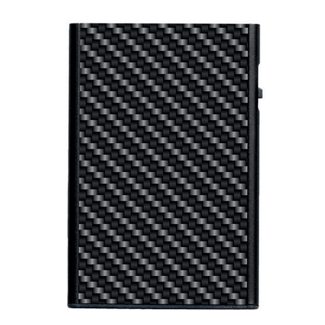 TRU VIRTU Carbon Fiber Click n Slide Wallet - Black