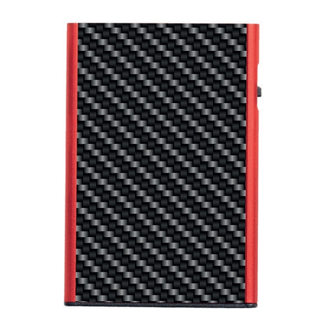 Carbon Fiber Click n Slide Wallet - Black/Red