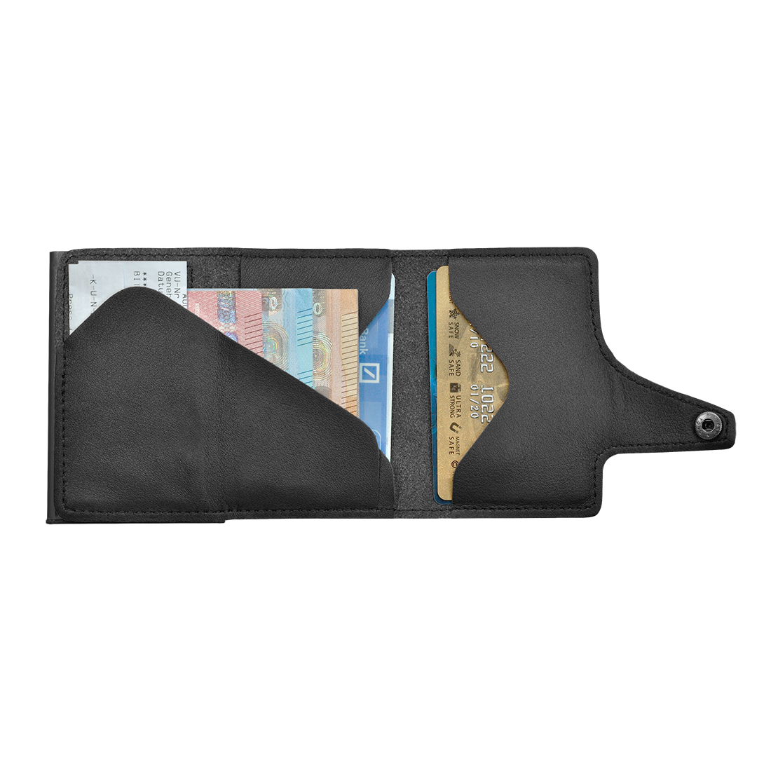 TRU VIRTU Click n Slide Wallet With Coin Pocket - Black