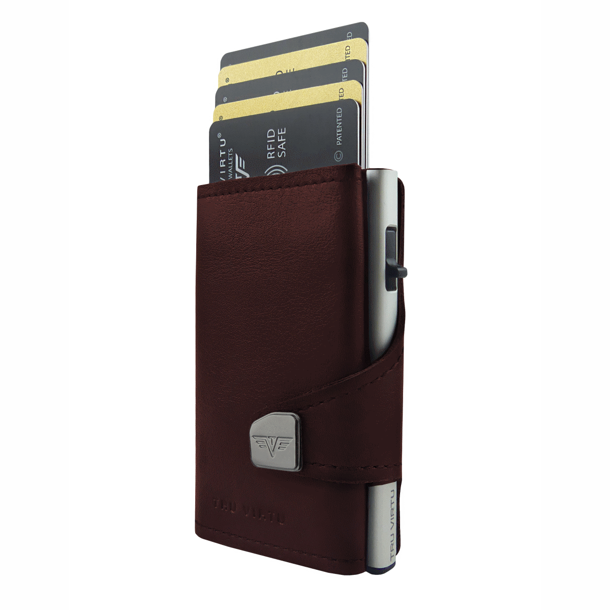 TRU VIRTU Click n Slide Wallet With Coin Pocket - Brown