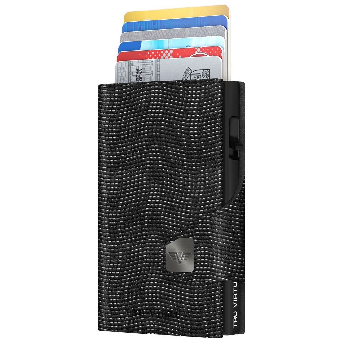 TRU VIRTU Click n Slide Wallet With Coin Pocket - Lizard Black