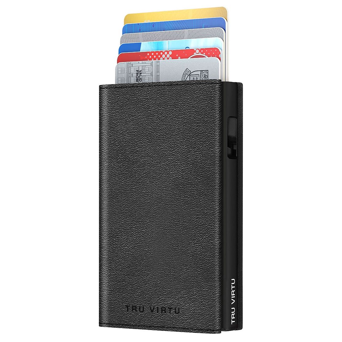 TRU VIRTU Click n Slide Sleek Wallet - Nappa Black