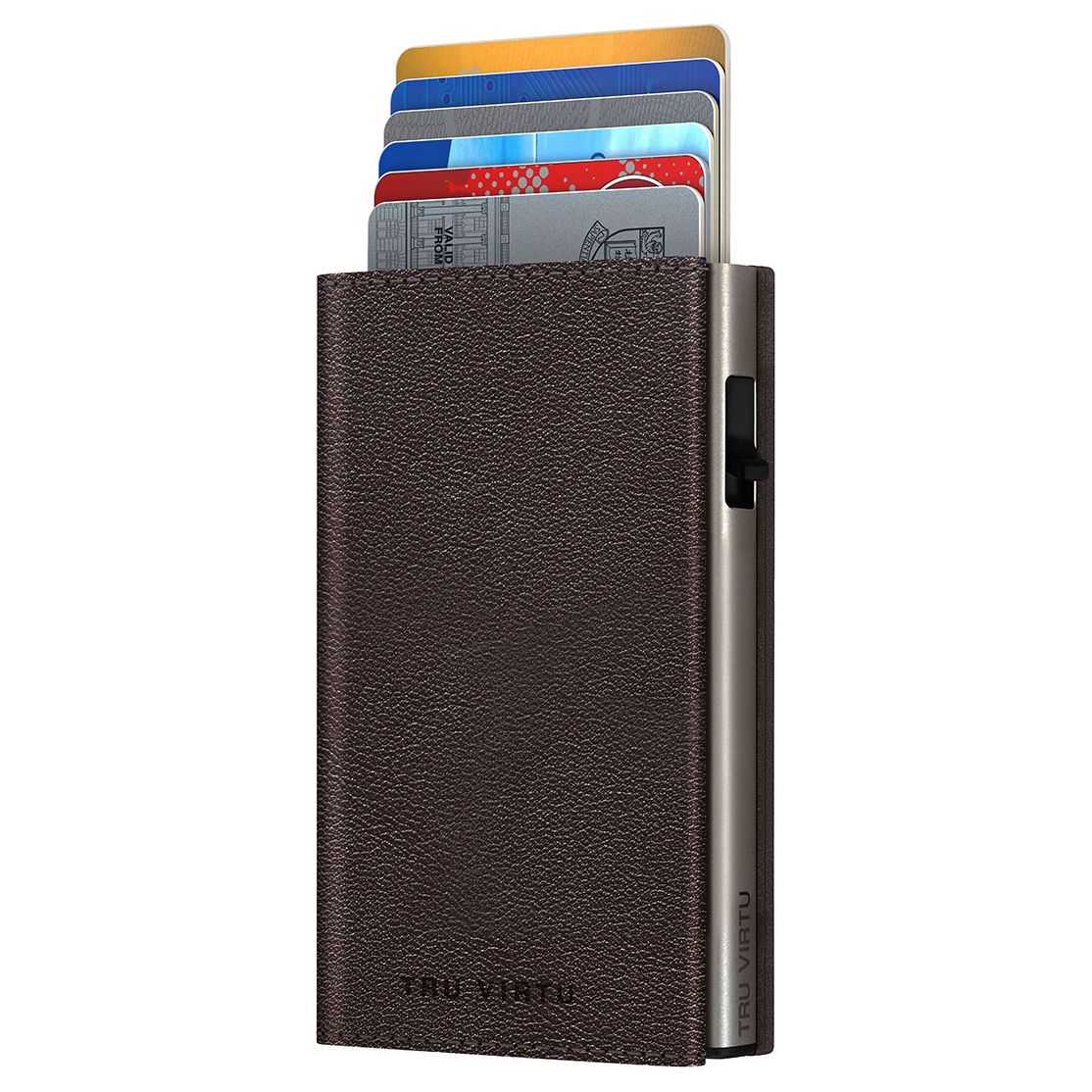 TRU VIRTU Click n Slide Sleek Wallet - Nappa Brown