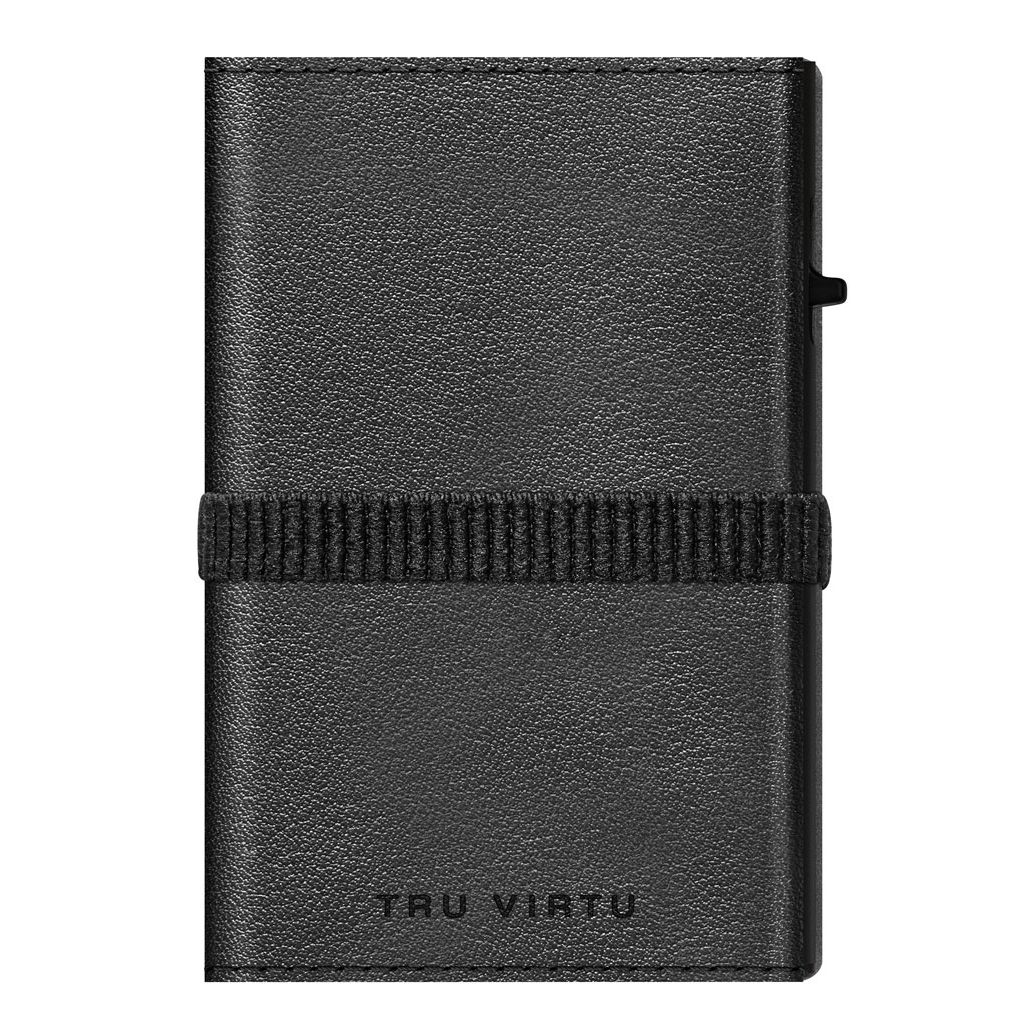 TRU VIRTU Click n Slide Sleek Wallet With Strap - Nappa Black