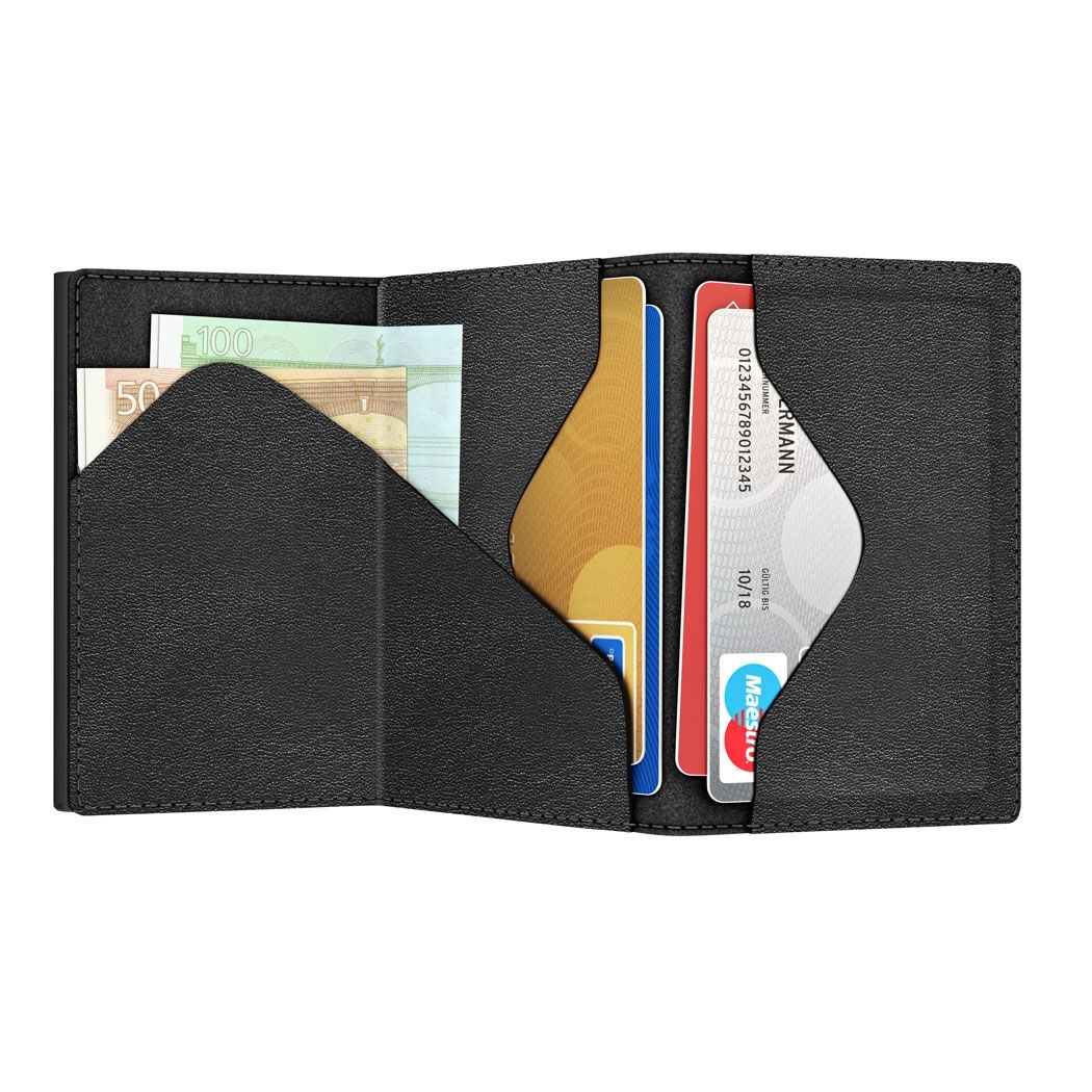 TRU VIRTU Click n Slide Sleek Wallet - Nappa Black