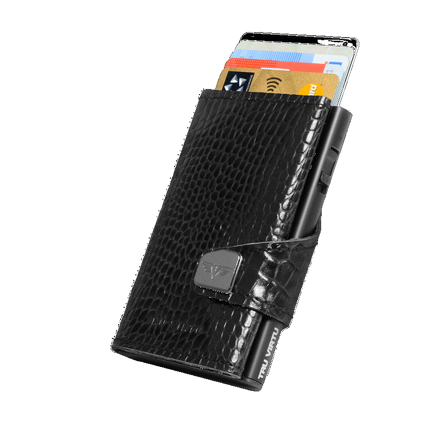 TRU VIRTU Click n Slide Wallet - Croco Black