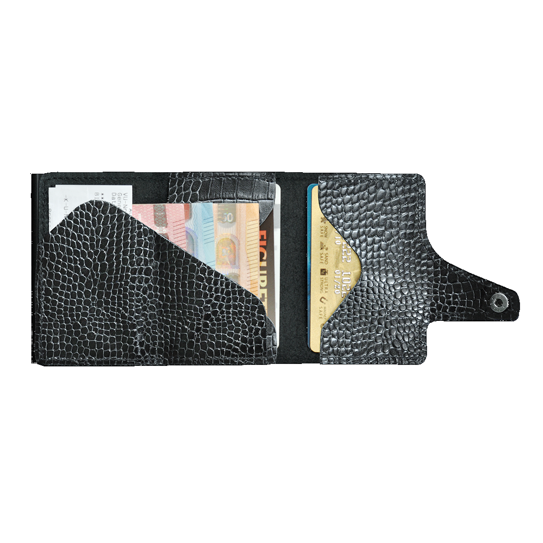 TRU VIRTU Click n Slide Wallet - Croco Black