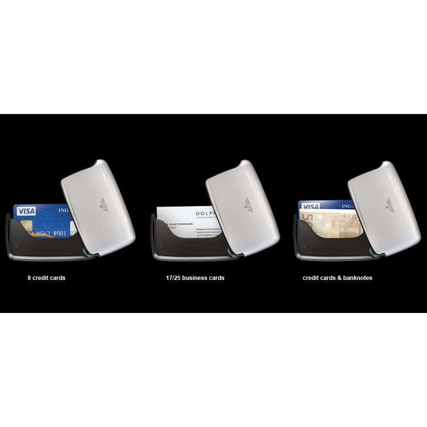 TRU VIRTU Aluminum Card Case - Pearl - Silver
