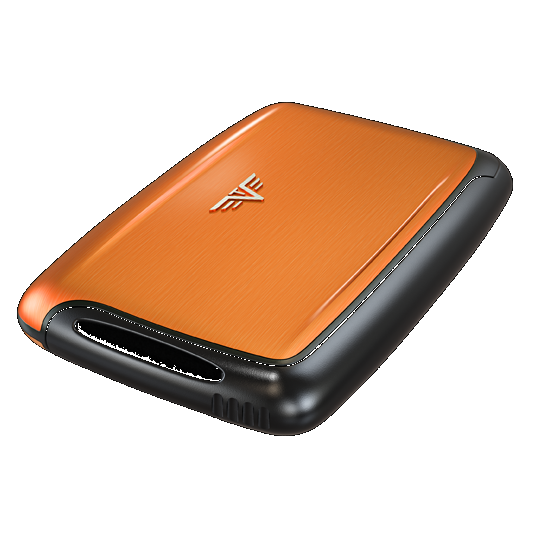 TRU VIRTU Aluminum Card Case - Pearl - Orange