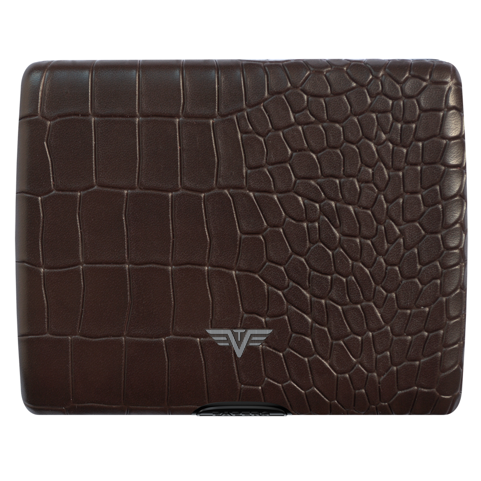 Aluminum Wallet Ray - Paper & Cards - Leather Line - Croco Brown