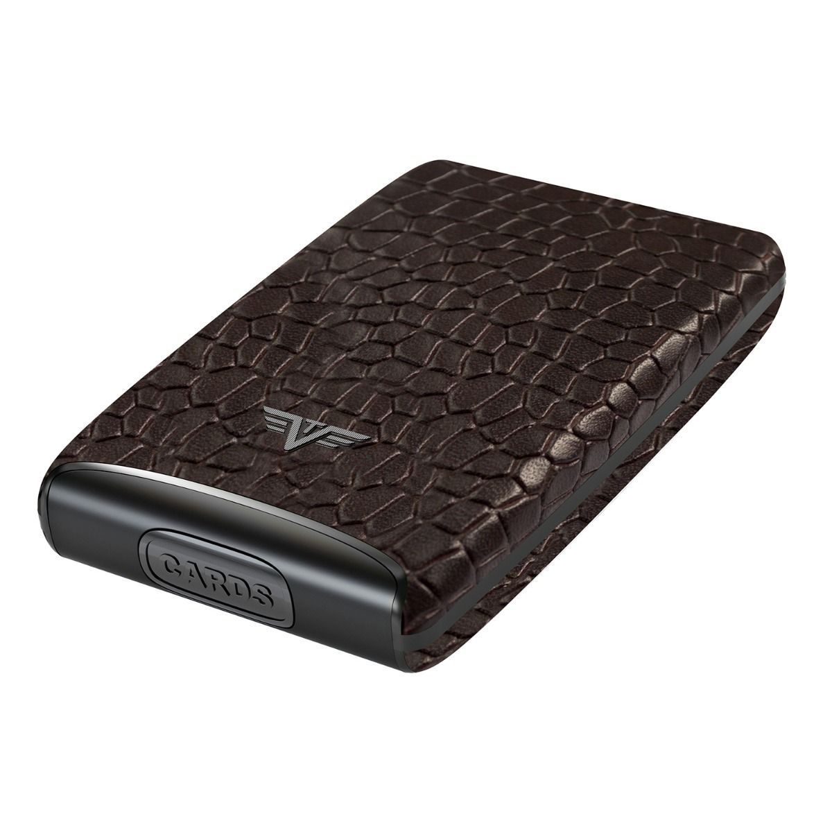 TRU VIRTU Aluminum Card Case Fan Leather Line - Corco Brown