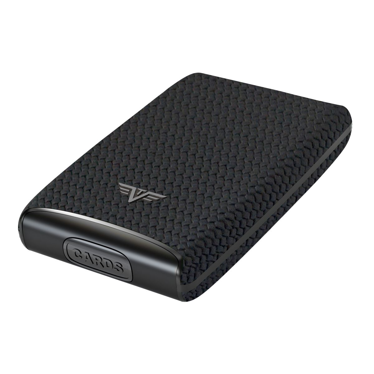 TRU VIRTU Aluminum Card Case Fan Leather Line - Diagonal Carbon Black