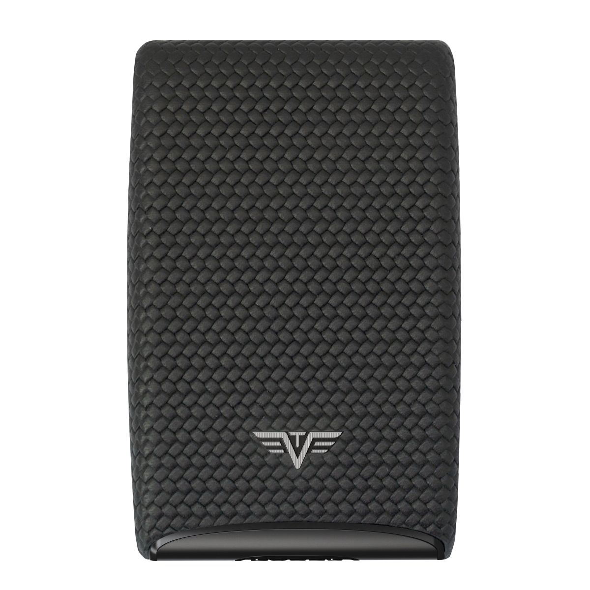 TRU VIRTU Aluminum Card Case Fan Leather Line - Diagonal Carbon Black