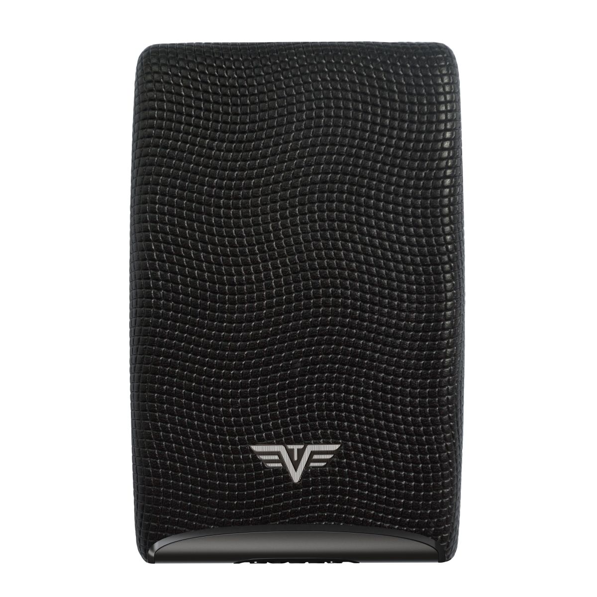 TRU VIRTU Aluminum Card Case Fan Leather Line - Lizard Black