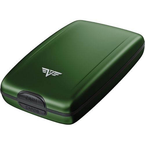 TRU VIRTU Aluminum Wallet Oyster Cash & Cards - Green