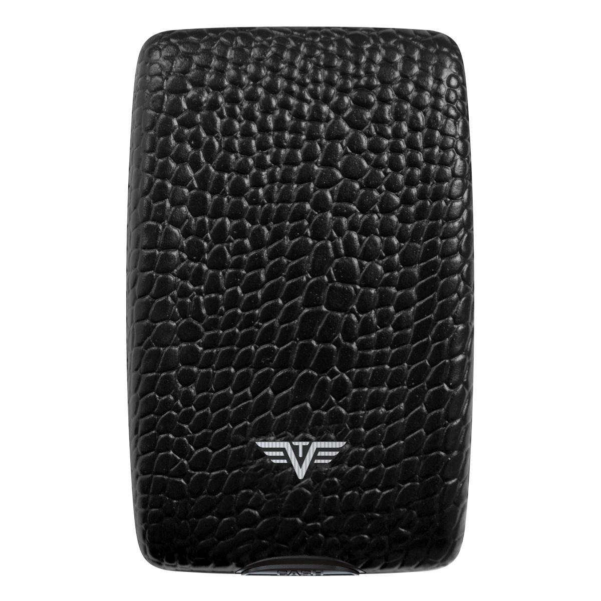 TRU VIRTU Aluminum Wallet Oyster Cash & Cards - Leather Line - Corco Black