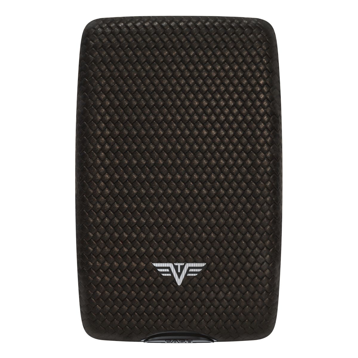 TRU VIRTU Aluminum Wallet Oyster Cash & Cards - Leather Line - Diagonal Carbon Black