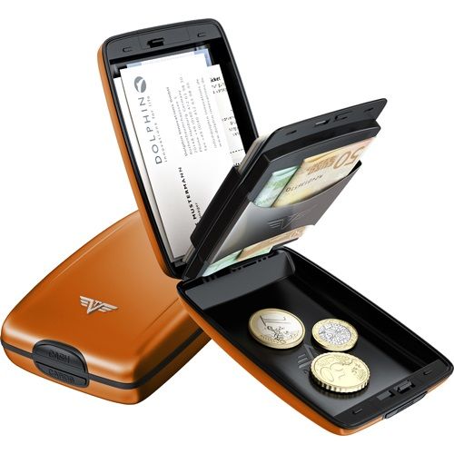 TRU VIRTU Aluminum Wallet Osyter Cash & Cards - Orange